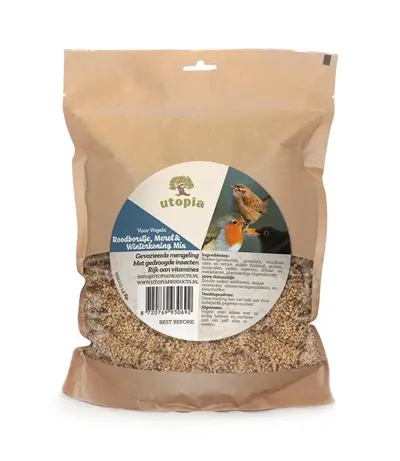 Utopia Roodborst/Merel/Winterkoning Mix strooivoer 1,5 kg
