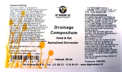 De Groene Os Drainage Compositum 50 ml – hond en kat - Afbeelding 4