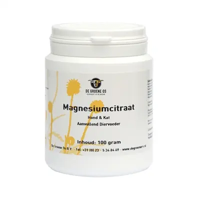 De Groene Os magnesiumcitraat 100 g – poeder voor hond en kat