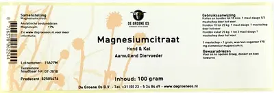 De Groene Os magnesiumcitraat 100 g – poeder voor hond en kat - Afbeelding 4