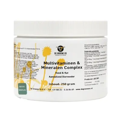 De Groene Os multivitaminen/mineralen complex 250 g – hond en kat