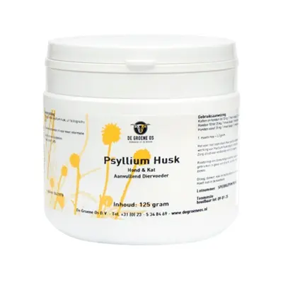 De Groene Os psyllium husk 125 g – vezels voor hond en kat
