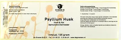 De Groene Os psyllium husk 125 g – vezels voor hond en kat - Afbeelding 4