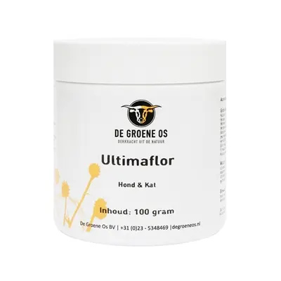 De Groene Os Ultimaflor 100 g – darmsupplement hond en kat