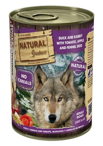 Natural Greatness hondenvoer eend en konijn 400 g – met appel en tomaat