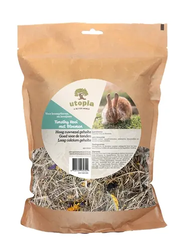 Utopia timothyhooi met bloemen 450 g – voor konijnen en knaagdieren