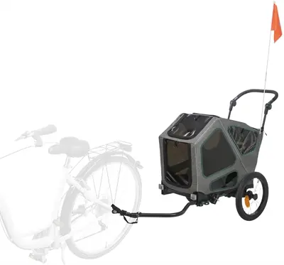 Trixie hondenfietskar grijs/salie 62 x 80 x 92 cm – tot 25 kg