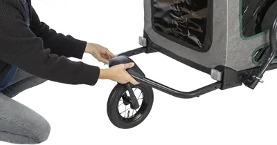 Trixie joggingkit voor fietskar grijs/salie 62 x 80 x 92 cm - Afbeelding 2