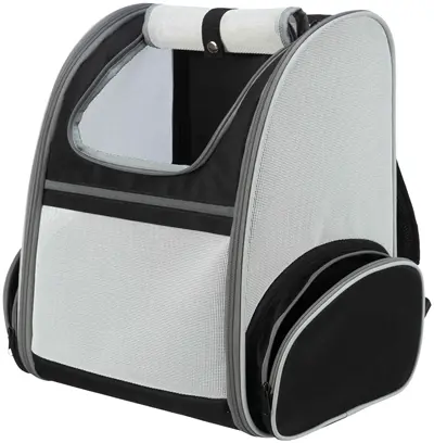 Trixie hondentas rugtas Chloe lichtgrijs/zwart 39 x 27 x 43 cm – tot 8 kg
