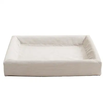 Bia Bed rib hoes hondenmand zand 100 x 80 x 15 cm – corduroy, maat 6