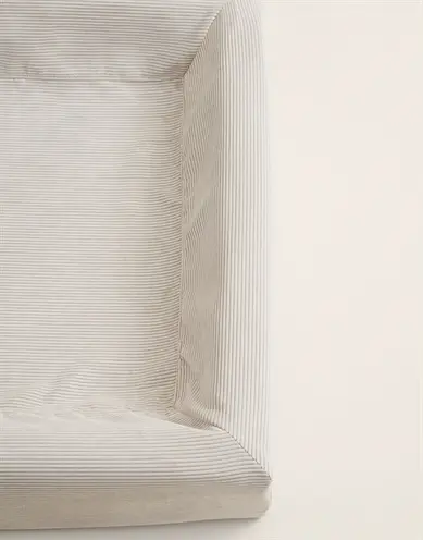 Bia Bed rib hoes hondenmand zand 120 x 100 x 15 cm – corduroy, maat 7 - Afbeelding 4