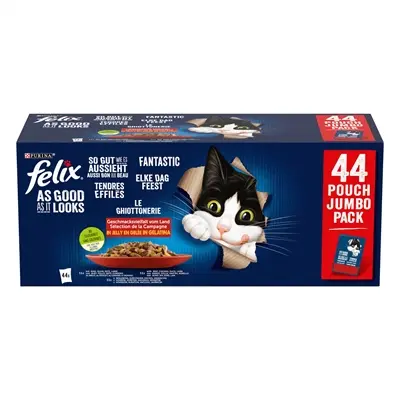 Felix Kattenvoer Gelei Rund/Kip/Lam 44x85g