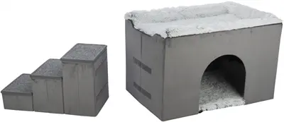 Trixie hondenmand Huis Harvey met trap grijs/wit 154 x 60 x 60 cm - Afbeelding 4