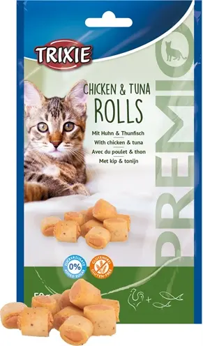 Trixie Premio kattensnack kip en tonijn rolletjes 50 g – glutenvrij - Afbeelding 4