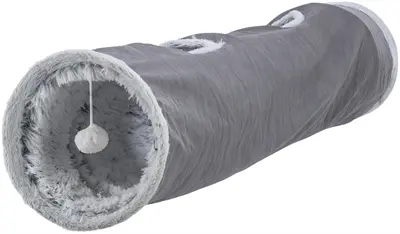 Trixie Harvey speeltunnel voor katten 116 x 27 cm – velours, grijs