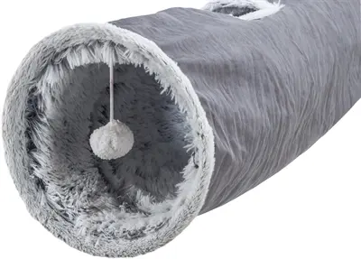 Trixie Harvey speeltunnel voor katten 116 x 27 cm – velours, grijs - Afbeelding 5