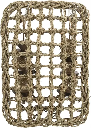Trixie knaagdiermat van zeegras 18 x 30 cm – met houten en rotan balletjes - Afbeelding 4