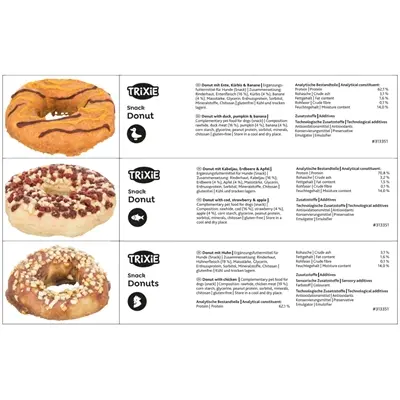 Trixie kauwdonuts voor honden mix 10 cm – 50 stuks, glutenvrij - Afbeelding 8
