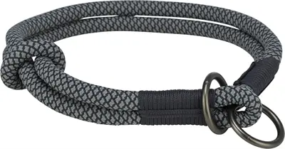 Trixie halsband hond Soft half-slip zwart/grijs 50 x 1 cm