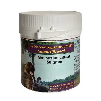 Dierendrogist magnesiumcitraat 50 g – hond, kat en paard