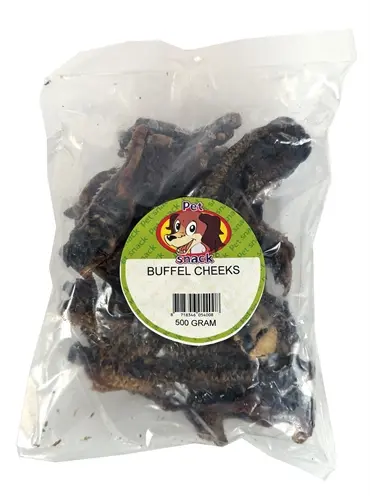 Petsnack buffel cheeks 500 g – kauwsnack zonder conserveringsmiddelen - Afbeelding 2