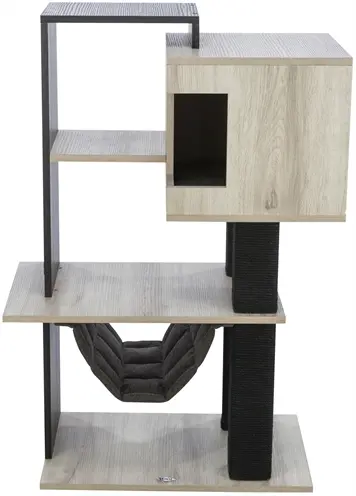 Trixie krabpaal Citystyle grijs/zwart 98 cm – met grot en hangmat