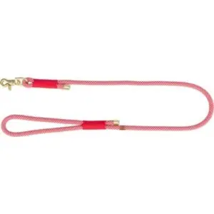 Trixie hondenriem Soft Rope rood/crème 100 x 1 cm – met gouden details - Afbeelding 1