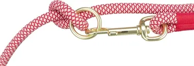 Trixie hondenriem Soft Rope verstelbaar rood/crème 200 x 1 cm - Afbeelding 3
