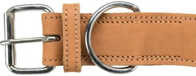 Trixie halsband Rustic vetleer Heartbeat bruin 34-40 x 3 cm – met D-ring - Afbeelding 2