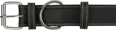 Trixie halsband Rustic vetleer Heartbeat zwart 34-40 x 3 cm – met D-ring - Afbeelding 2