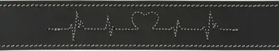 Trixie halsband Rustic vetleer Heartbeat zwart 34-40 x 3 cm – met D-ring - Afbeelding 3