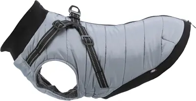 Trixie hondenjas Pontis met tuig grijs 45 cm – waterafstotend