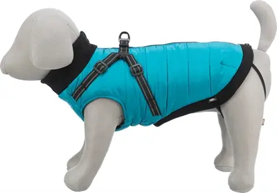 Trixie hondenjas Pontis aqua 45 cm – met geïntegreerd tuig, waterafstotend - Afbeelding 4