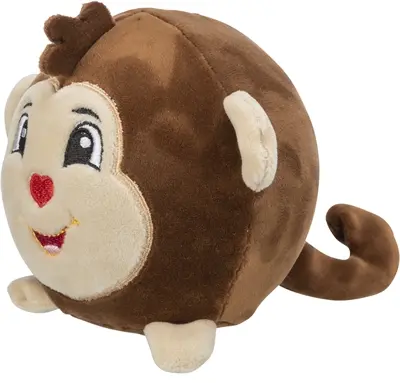 Trixie hondenspeelgoed aap rond pluche 11 cm – geluidloos, 2 stuks - Afbeelding 2