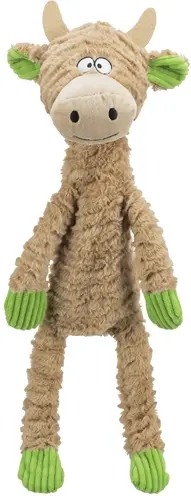 Trixie hondenspeelgoed koe pluche met touw 50 cm – met geluid