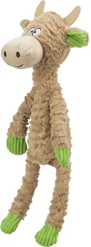 Trixie hondenspeelgoed koe pluche met touw 50 cm – met geluid - Afbeelding 4