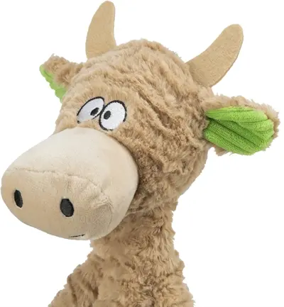 Trixie hondenspeelgoed koe pluche met touw 50 cm – met geluid - Afbeelding 5