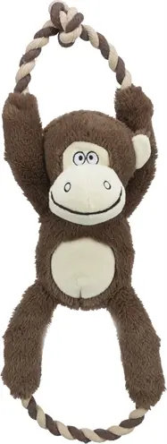 Trixie hondenspeelgoed aap pluche met touw 40 cm – met geluid, 2 stuks