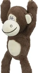 Trixie hondenspeelgoed aap pluche met touw 40 cm – met geluid, 2 stuks