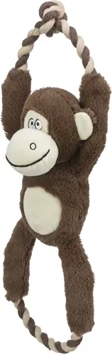 Trixie hondenspeelgoed aap pluche met touw 40 cm – met geluid, 2 stuks