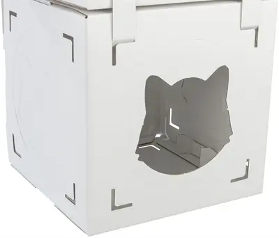 Trixie kattenmeubel Finca Felice karton wit 125 x 62 x 62 cm – met tunnel - Afbeelding 5