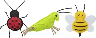 Trixie kattenspeelgoed insecten vilt met catnip 11 cm – set van 48 stuks