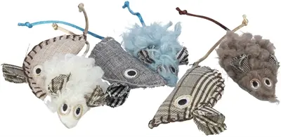 Trixie kattenspeelgoed muis pluche met catnip 8 cm – set van 72 stuks