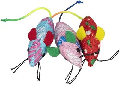 Trixie kattenspeelgoed muis stof met catnip 7 cm – set van 70 stuks