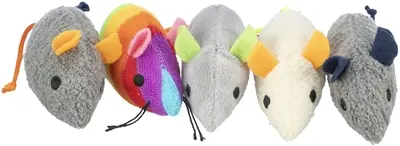 Trixie kattenspeelgoed muis pluche met catnip 7 cm – set van 70 stuks