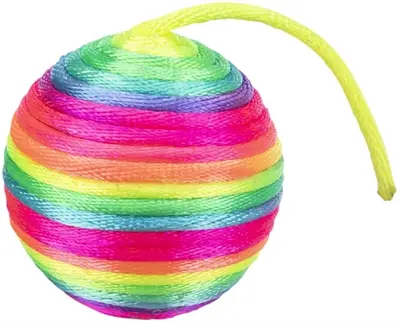 Trixie kattenspeelgoed ratelbal stof 4,6 cm – 30 stuks