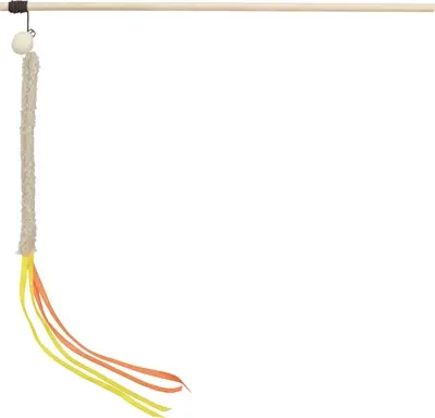 Trixie kattenhengel kunststof met pluche 40 cm – zonder catnip, 4 stuks
