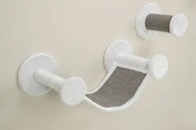 Trixie kattenklimset voor aan de muur wit/grijs – 4 klimelementen - Afbeelding 5