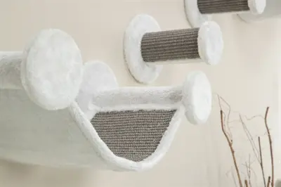 Trixie kattenklimset voor aan de muur wit/grijs – 4 klimelementen - Afbeelding 6