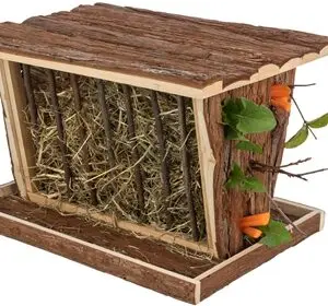 Trixie hooiruif met bodem en deksel schorshout 40 x 30 x 22 cm - Afbeelding 1